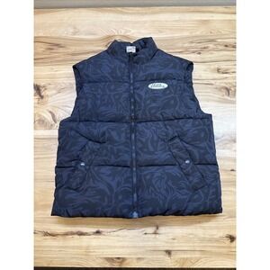 H&M No Fear Puffer Vest Unisex Size XXS Full Zip Black Oversized Quilted Pockets